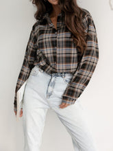 Plaid Collared Neck Long Sleeve Shirt OutfitFlow